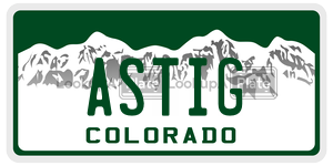 ASTIG license plate in Colorado
