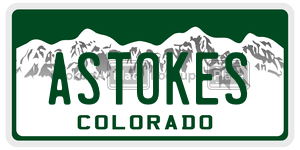 ASTOKES license plate in Colorado