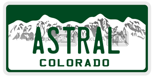 ASTRAL  license plate in CO