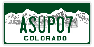 ASUP07  license plate in CO