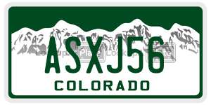 ASXJ56 license plate in Colorado
