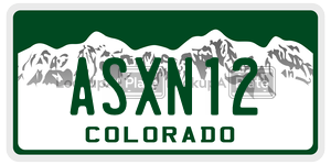 ASXN12  license plate in CO