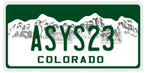 ASYS23  license plate in CO