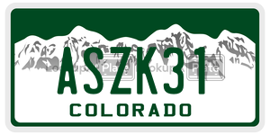 ASZK31 license plate in Colorado