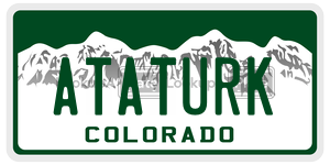 ATATURK  license plate in CO