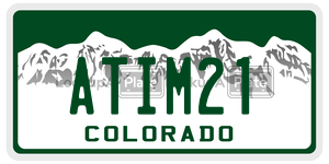 ATIM21 license plate in Colorado