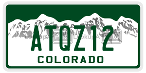 ATQZ12  license plate in CO