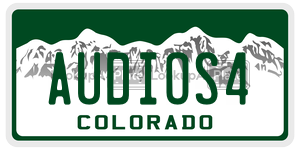 AUDIOS4  license plate in CO
