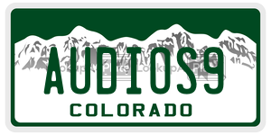 AUDIOS9  license plate in CO