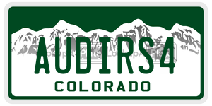 AUDIRS4  license plate in CO