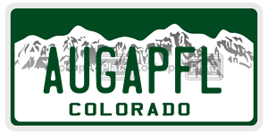 AUGAPFL  license plate in CO