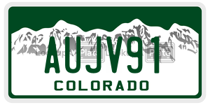 AUJV91  license plate in CO