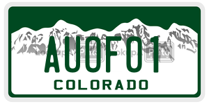 AUOF01  license plate in CO