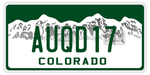 AUQD17  license plate in CO