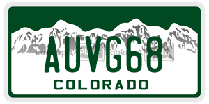 AUVG68  license plate in CO