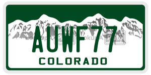 AUWF77  license plate in CO