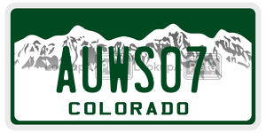 AUWS07  license plate in CO