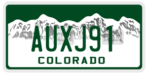 AUXJ91 license plate in Colorado