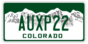 AUXP22  license plate in CO