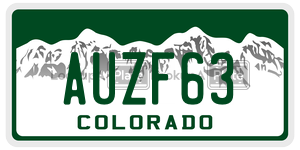 AUZF63  license plate in CO