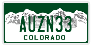 AUZN33  license plate in CO