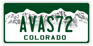 AVAS72  license plate in CO
