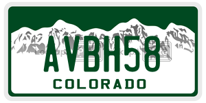 AVBH58 license plate in Colorado