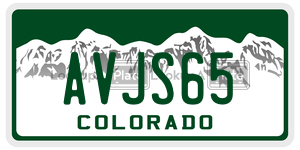 AVJS65 license plate in Colorado