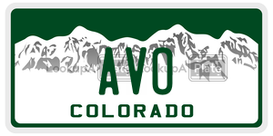 AVO  license plate in CO