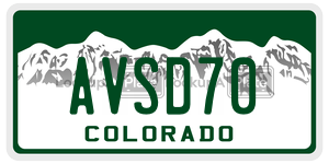 AVSD70  license plate in CO