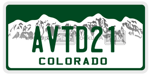 AVTD21  license plate in CO