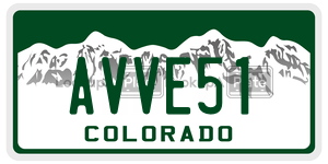 AVVE51  license plate in CO