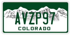 AVZP97 license plate in Colorado