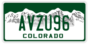 AVZU96  license plate in CO