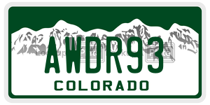 AWDR93  license plate in CO