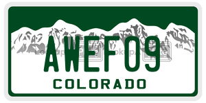 AWEF09  license plate in CO