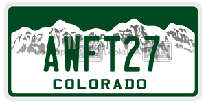 AWFT27  license plate in CO