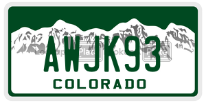 AWJK93  license plate in CO