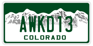 AWKD13  license plate in CO