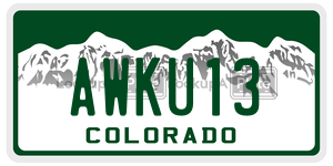 AWKU13  license plate in CO