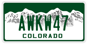 AWKW47 license plate in Colorado