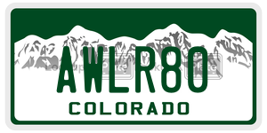 AWLR80 license plate in Colorado