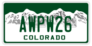 AWPW26  license plate in CO