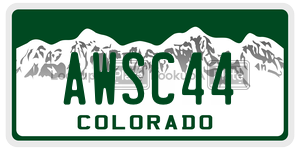 AWSC44  license plate in CO