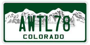 AWTL78 license plate in Colorado