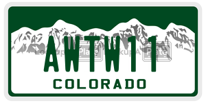 AWTW11  license plate in CO