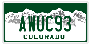 AWUC93  license plate in CO