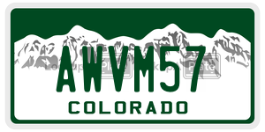 AWVM57  license plate in CO