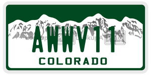 AWWV11  license plate in CO
