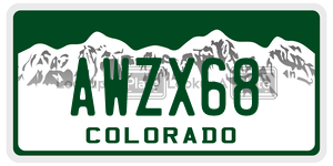 AWZX68  license plate in CO